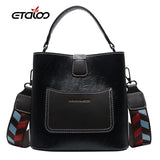 Female Tote Bucket Bag High PU Leather Shoulder Messenger Bag