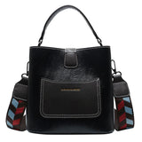 Female Tote Bucket Bag High PU Leather Shoulder Messenger Bag