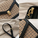 Plaid PU Leather Crossbody Bag Chain Shoulder Messenger Small Purse
