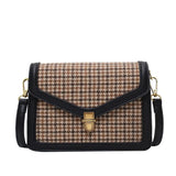 Plaid PU Leather Crossbody Bag Chain Shoulder Messenger Small Purse