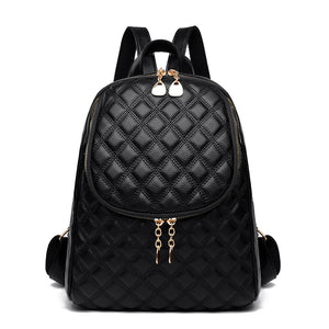 Vintage Leather Backpack Women Large Capacity Bookbag School Travel Bagpack