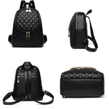 Vintage Leather Backpack Women Large Capacity Bookbag School Travel Bagpack