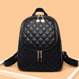 Vintage Leather Backpack Women Large Capacity Bookbag School Travel Bagpack