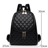 Vintage Leather Backpack Women Large Capacity Bookbag School Travel Bagpack
