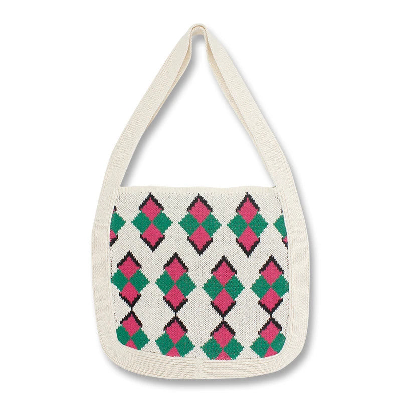 Vintage Crochet Slouchy Pouch Bag Soft Hobo Shoulder Bag