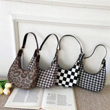 Vintage Plaid Printing Shoulder Bag Casual Women Handbag