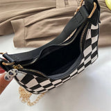 Vintage Plaid Printing Shoulder Bag Casual Women Handbag