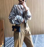 Female Waist Packs Snake Print Fanny Pack Mini Square Purse