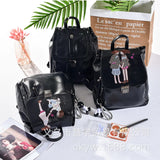 Women's Embroidered Line Small Backpack