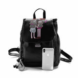 Women's Embroidered Line Small Backpack