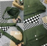 Large Capacity Canvas Crossbody Bag Solid Shoulder Bag Couple Canvas Bag