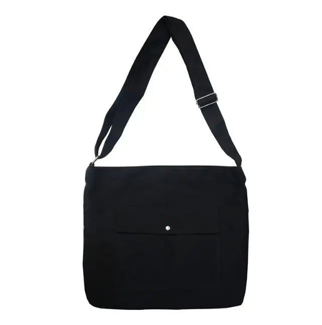 Large Capacity Canvas Crossbody Bag Solid Shoulder Bag Couple Canvas Bag