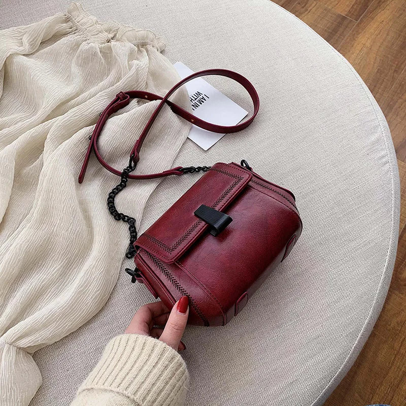 Women's Small Shoulder Bag PU Leather Messenger Bag Flip Design