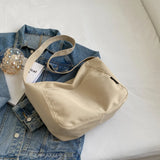 Vintage Canvas Shoulder Bag for Women Office Ladies Totes