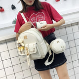 Small Fresh Tassel Rivet PU Leather Shoulder Bag for Girls