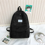 Female Corduroy School Bag Backpack Large Capacity