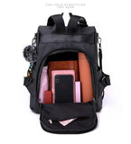 Khaki Waterproof Oxford Cloth Backpack for Women
