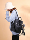 Khaki Waterproof Oxford Cloth Backpack for Women