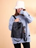 Khaki Waterproof Oxford Cloth Backpack for Women