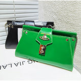 Solid Metal Chain Handbag Envelope Shoulder Bag