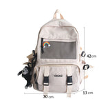 Waterproof Nylon School Backpack For Girls Women Travel Backpack