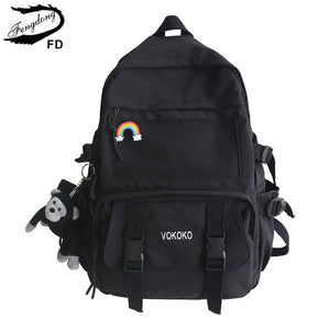 Waterproof Nylon School Backpack For Girls Women Travel Backpack