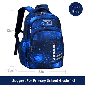 Boys Space Star Backpack - Waterproof School Bag for Kids