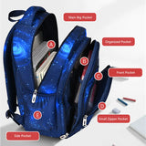 Boys Space Star Backpack - Waterproof School Bag for Kids