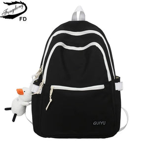 Girl's College Backpack with Laptop Compartment and Duck Doll