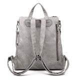 Women Leather Backpack Minimalist Travel Shoulder Bag