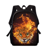 Wolf Print School Backpack Kids Boys Girls Shoulder Bag Set