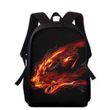 Wolf Print School Backpack Kids Boys Girls Shoulder Bag Set