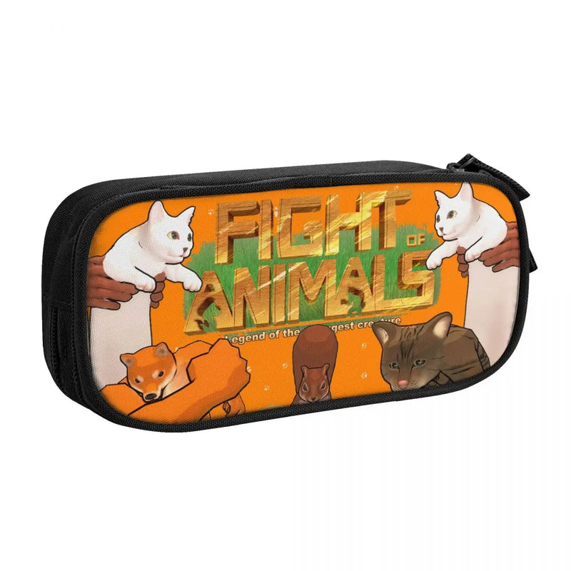 Fight Of Animals Pen Box Student Anime Zipper Pen Bag