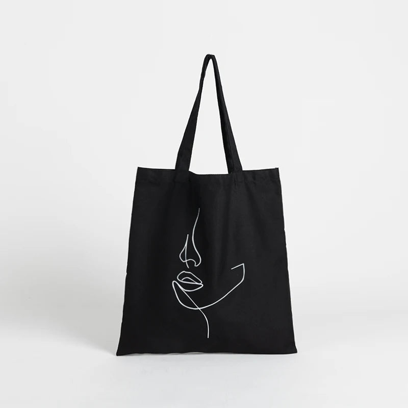 Stylish Reusable Canvas Tote Book Handbags Eco Friendly Grocery Purses