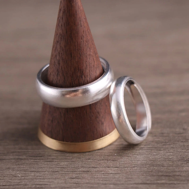 Ethnic Ancient Silver Ring 999 Sterling Silver Couple Holiday