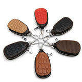 Cowhide Car Remote Key Bag Universal Leather Crocodile Zipper Anti Loss Key Case