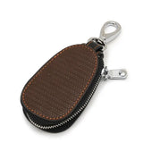 Cowhide Car Remote Key Bag Universal Leather Crocodile Zipper Anti Loss Key Case