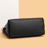 1st Layer Cowhide Female Messenger Bag with Wide Strap
