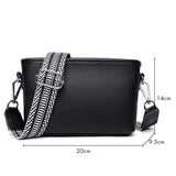 1st Layer Cowhide Female Messenger Bag with Wide Strap