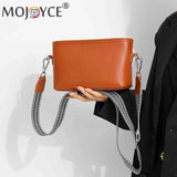Cowhide Female Messenger Bag Wide Strap Ladies Tote Bag for Weekend Vacation
