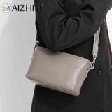 Cowhide Messenger Bag Wide Strap Casual Handbag for Weekend Vacation