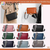 Cowhide Messenger Bag Wide Strap Casual Handbag for Weekend Vacation