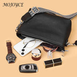 First Layer Cowhide Female Messenger Bag Wide Fabric Strap Women Handbags
