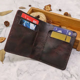 1st Layer Cowhide Men's Wallet Vertical Money Clip Retro Male Purse Wallet
