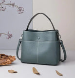 First Layer Cowhide Bucket Bag Leather Shoulder Messenger