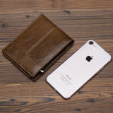 Retro Cowhleather Men's Wallet Short Two-fold Multi-card Wallet