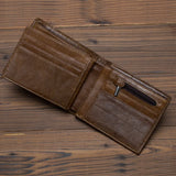 Retro Cowhleather Men's Wallet Short Two-fold Multi-card Wallet