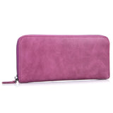 Vintage Women Zipper Purse Oil Waxing Leather Wallets