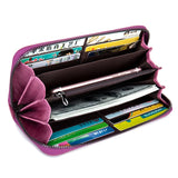 Vintage Women Zipper Purse Oil Waxing Leather Wallets