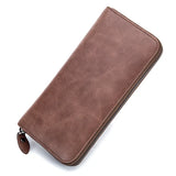 Vintage Women Zipper Purse Oil Waxing Leather Wallets
